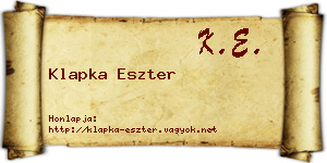 Klapka Eszter névjegykártya